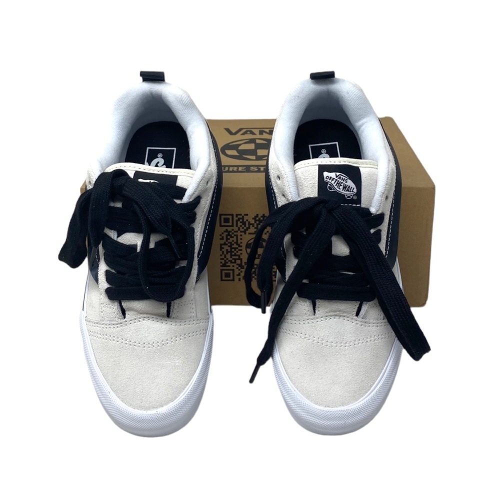 VANS Knu Skool Suede Sneakers Low Shoes Skate Cream Black Women Size ALSU01936 - Picture 4 of 8